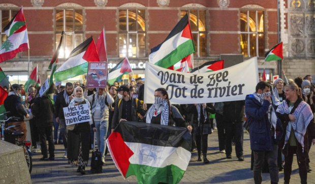 Arrests at Amsterdam pro-Palestinian protest near Oct. 7 event